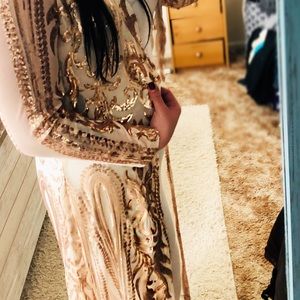 Rose gold sequin duster